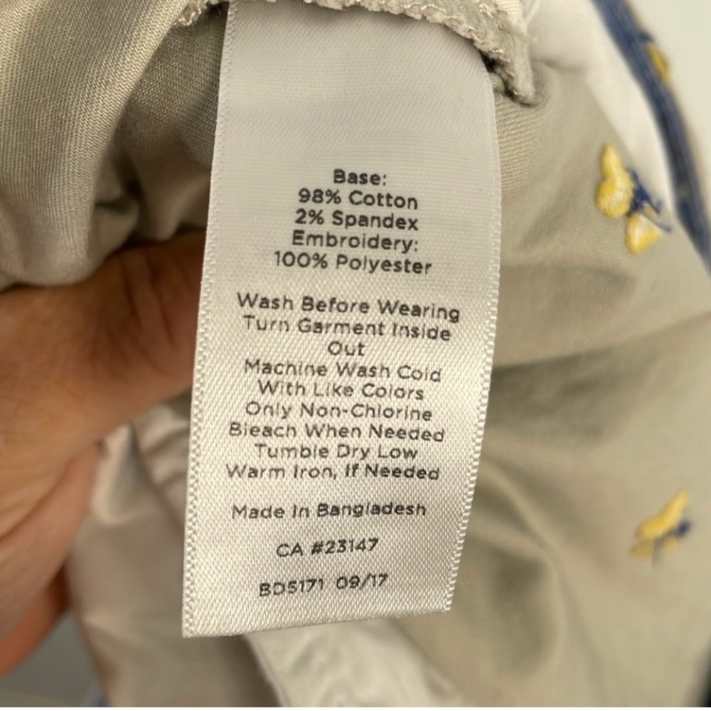 Talbots Plus Size Embroidered Butterfly The Weekend Khaki Chino Pants Sz 16W - Picture 8 of 8